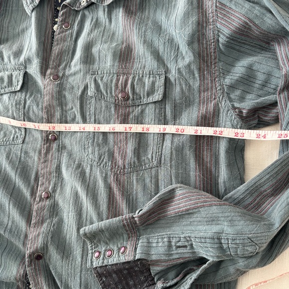 Denim Button Down Pearl Snap, Scully, Men’s L - Picture 7 of 9